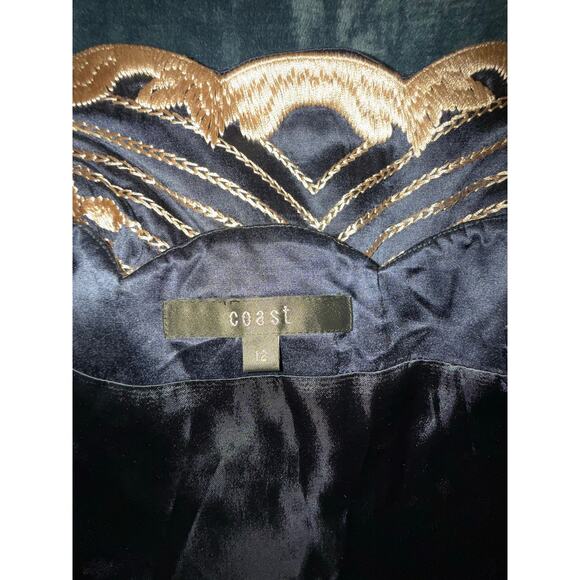 Coast Embroidered Bustier Top
Silk Blend Navy and Gold
Size 12 - Picture 5 of 7
